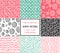 Set of seamless stroke patterns. Hand-drawn background.