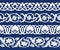 Set of seamless tape Patterns in the form of cotton in the Uzbek national style, vector mockup for design, isolated on blue back