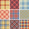 Set of seamless tartan patterns