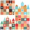 Set of seamless vector backgrounds with with houses