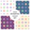 Set of seamless vector geometrical patterns with circles . pastel endless background with hand drawn textured geometric figures. G