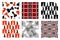 Set of seamless vector patterns with icons of chess