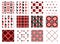 Set of seamless vector patterns with icons of playings cards. Endless backgrounds. Graphic illustration. Series of gaming and damb