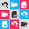 Set Search cloud computing, Document folder and DOC file document icon. Vector