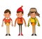 Set of seasonal clothes for boy vector illustration