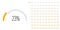 Set of semicircle arc percentage progress bar diagrams