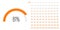 Set of semicircle arc percentage progress bar diagrams