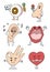 Set of senses and sensation sense organ vector hand drawn