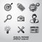 Set of SEO handdrawn icons - target with arrow