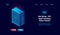 Set of server room icons, data center and database, futuristic data prcessing, cloud storage isometric vector dark ultra