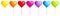 Set Of Seven Ballons Hearts Rainbow Color