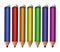 Set of seven colorpencils