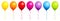 Set Of Seven Rainbow Balloons