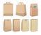 Set of seven recyclable brown paper bags