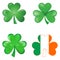 Set of Shamrock - Three leaves cloves