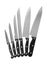 Set of sharp knives on white background