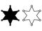 Set of sheriff star icons silhouette vector art