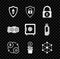 Set Shield Ethereum ETH, security with lock, Lock bitcoin, Cryptocurrency exchange, Bitcoin plant pot, Blockchain