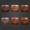 Set of shiny chocolate square button