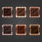 Set of shiny chocolate square button