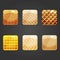 Set of shiny waffle square button