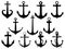 Set of ship anchors silhouette vector art