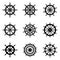 Set of ship wheel vector icons