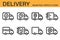 Set of shipping, delivery icons. Delivery status symbols