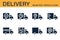 Set of shipping, delivery icons. Delivery status symbols