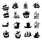 Set of ships and boats icons