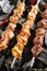 Set of Shish Kebabs or Barbecue Shashlik Collection on Charcoal