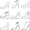 Set of shoes silhouettes on white background