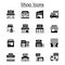 Set of shop icons. contains such Icons as, supermarket, shopping mall, hypermarket, store and more