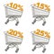 Set of shopping cart with discount