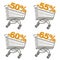 Set of shopping cart with discount.