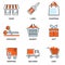 Set of shopping and retail outline vector icons