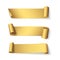 Set of short curved golden ribbons.