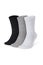 Set of short socks white, grey, black isolated on white background. Three pair of socks. Sock for sports on invisible foot