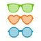 Set shutter glasses. Brindled or latticed sunglasses, summer youth glasses. Shutter shades sun glasses collection