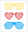 Set of shutter-shades sunglasses background vector