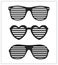 Set of shutter-shades sunglasses background vector