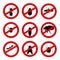 Set sign ban anti mosquito - vector