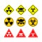 Set sign Biohazard, toxicity, dangerous. Yellow signs of various