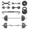 Set of sign weights for fitness or gym design