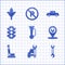 Set Signal horn on vehicle, Car service, Wrench, seat, Traffic light, and Funnel filter and motor oil drop icon. Vector