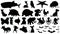 Set of sihouette isolated objects theme - animals