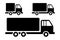 Set silhouette delivery truck flat style illustration for web, mobile, application and graphic design vector icon simple sign and