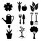 Set of silhouette garden and nature icon