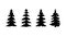 Set of silhouette pine tree or Christmas tree. Vector illustration