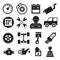 Set of silhouette vector signs with auto service icons pictogram